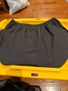 Casual Elastic Waist Button-Front Black Mini Skirt